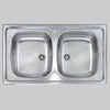 Lavello Inox Due Vasche Incasso 86 X 50 Cm