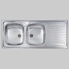 Lavello Inox 2 Vasche Incasso C/Gocciolatoio 116 X 50 Sx Cm