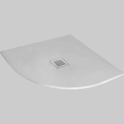 Piatto Doccia Semicircolare Effetto Pietra Bianco 80X80 Cm Made In Italy