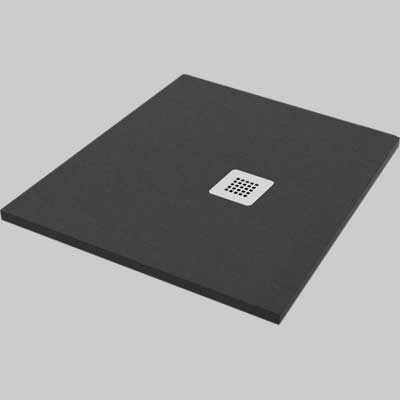 Piatto Doccia Quadrato Effetto Pietra Grigio 90X90 Made In Italy