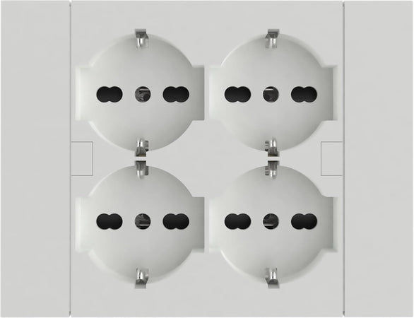 Multripresa Da Parete Schuko 'Quadra' Colore Bianco - Electraline