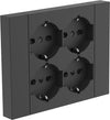 Multripresa Da Parete Schuko 'Quadra' Colore Nero - Electraline