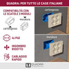 Multipresa Bipasso + Schuko Incasso Electraline Nero Posti 4 2P+T 16A