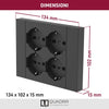 Multipresa Bipasso + Schuko Incasso Electraline Nero Posti 4 2P+T 16A