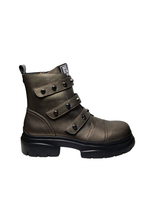 STEVE MADDEN Scarpe Donna Steve Madden High-Level Pewter Lea-Stivaletto con fibbie e borchie da donna