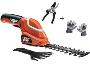 Forbici Cesoia Per Erba E Rami A Batteria Litio In Kit 7V In Kit Black&Decker