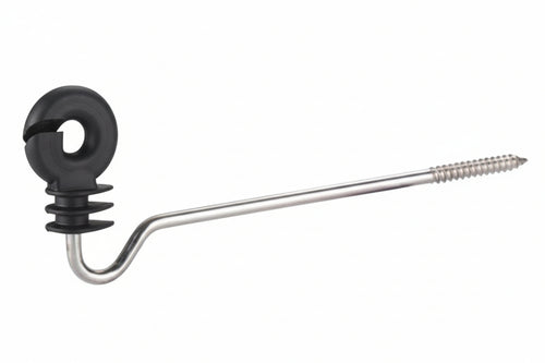 Isolatore Elettrorecinzione Ad Anello Con Vite Lunga Per Legno- - Vite Zincata Mm.220 - 10 Pezzi Kerbl