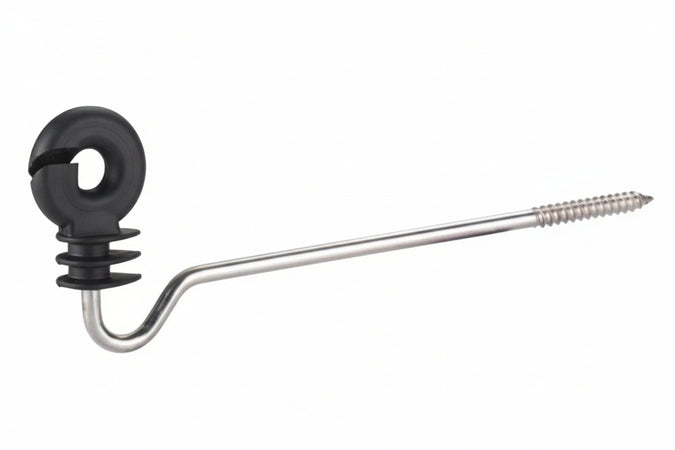 Isolatore Elettrorecinzione Ad Anello Con Vite Lunga Per Legno- - Vite Zincata Mm.220 - 10 Pezzi Kerbl