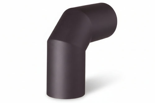 Gomito 90 ° Porcellanato Per Stufe A Legna Nero Opaco Pesante Mm.12 Ee ¸ Cm.14 Save