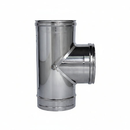 Raccordo A T 90 ° In Acciaio Inox Aisi 304 Monoparete Spessore Mm.05 Ffm Ee ¸ Mm.80
