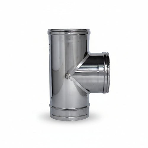 Raccordo A T 90 ° In Acciaio Inox Aisi 304 Monoparete Spessore Mm.05 Ffm Ee ¸ Mm.100