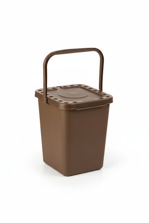 Pattumiera Ecoplus Lt.10 Chiusa Marrone- - Mm.240X255X295H - 12 Pezzi