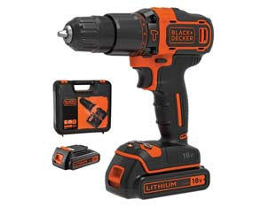 Trapano Avvitatore Con 2 Batt. Lito 18V Con Percussione (Bdchd18Kbqw) 2 Batterie Litio Da 1,5 Ah Black&Decker