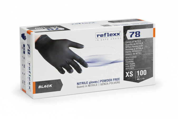 Guanto In Nitrile Gr.4,0 Senza Polvere Nero- - Tg.S In Conf. Da 100 Pz. - 2 Pezzi