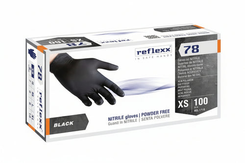 Guanto In Nitrile Gr.4,0 Senza Polvere Nero- - Tg.M In Conf. Da 100 Pz. - 2 Pezzi