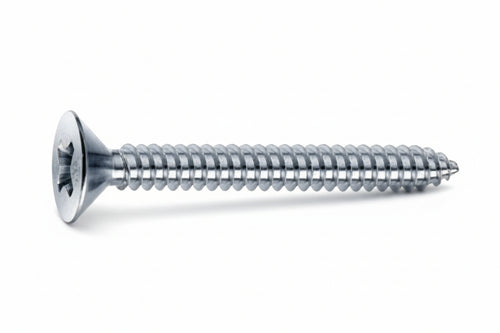 Viti Autofilettanti Testa Svasata Piana Acciaio Zincato Bianco- - Ø Mm.3,9X13 - 500 Pezzi Mustad