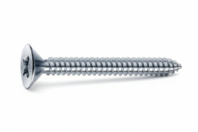 Viti Autofilettanti Testa Svasata Piana Acciaio Zincato Bianco- - Ø Mm.3,9X13 - 500 Pezzi Mustad