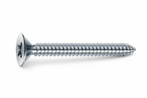 Viti Autofilettanti Testa Svasata Piana Acciaio Zincato Bianco- - Ø Mm.3,9X32 - 500 Pezzi Mustad