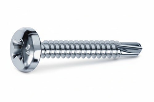 Viti Autoperforanti Testa Cilindrica Acciaio Zincato Bianco- - Ø Mm.3,5X16 - 500 Pezzi Mustad