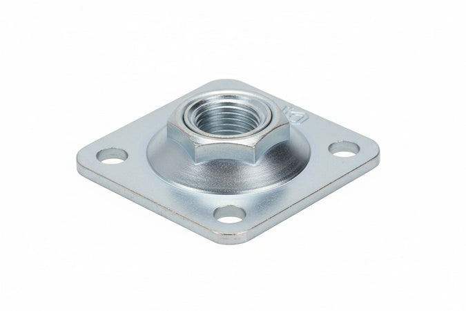 Piastra In Acciaio Zincato Per Cardine- - Piastra Mm.80X80 M16 Per Cardine Art.860S - 5 Pezzi Combi