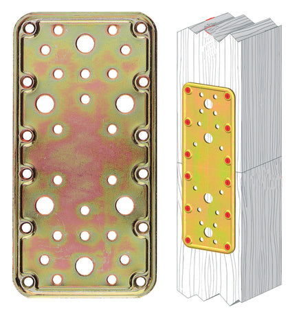 Piastra 774 Diritta Acciaio Tropic 90X180 Mm- Aldeghi Luigi Spa- 20,0 Pz