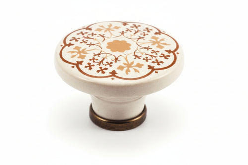 Pomolo Porcellana P 48 44X30 Mm C/Basetta- Metal Style- 4,0 Pz