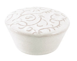 Pomolo Porcellana P 36 49X28 Mm C/Bussola- Metal Style- 4,0 Pz