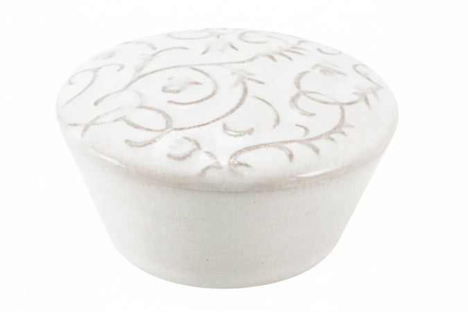 Pomolo Porcellana P 36 49X28 Mm C/Bussola- Metal Style- 4,0 Pz