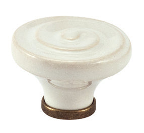 Pomolo Porcellana P 34 45X30 Mm C/Basetta- Metal Style- 4,0 Pz