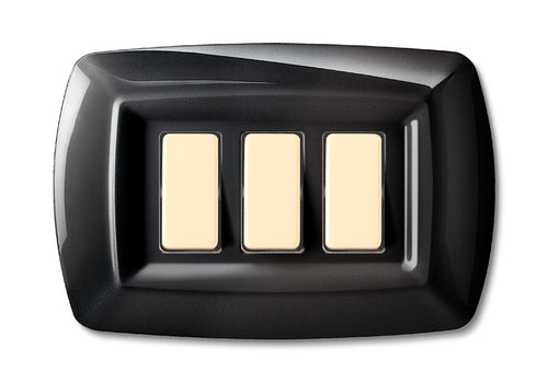 Tondo Placca Magic Plast 3P Nero- Elettrocanali- 10,0 Pz