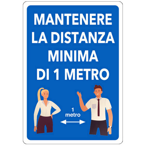 Etic.Ades.30X20 Mantenere Dist. Minim. Di 1Mt- 1,0 Pz