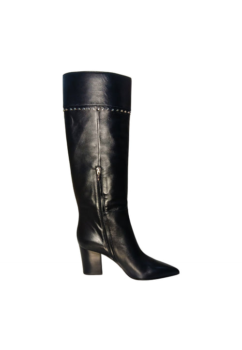 sergio rossi Scarpe Donna Sergio Rossi Stivale in pelle-borchie sul gambale-fibbia laterale da donna