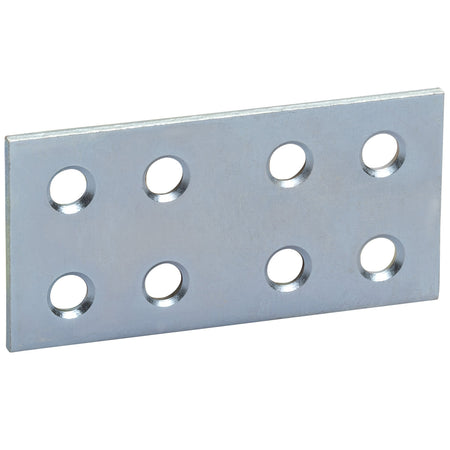 Piastrina Dritta Zincata 8 Fori 80 Mm- 50,0 Pz