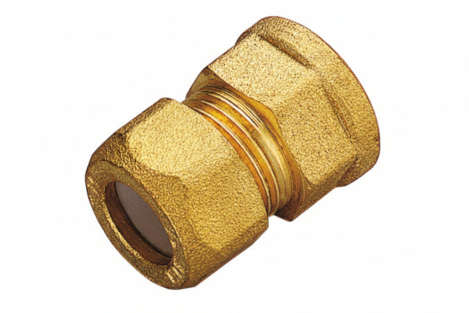 Raccordo Ottone Diritto Bicono F/Gas 14X1/2- Tiemme- 10,0 Pz