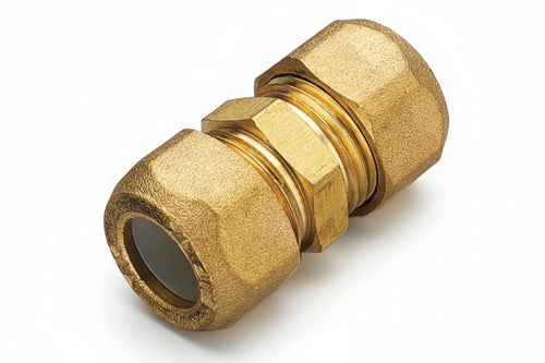 Raccordo Ottone Diritto Doppio Bicono 10X3/8- Tiemme- 10,0 Pz
