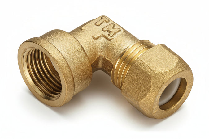 Gomito Ottone Bicono F/Gas 14X1/2- Tiemme- 10,0 Pz