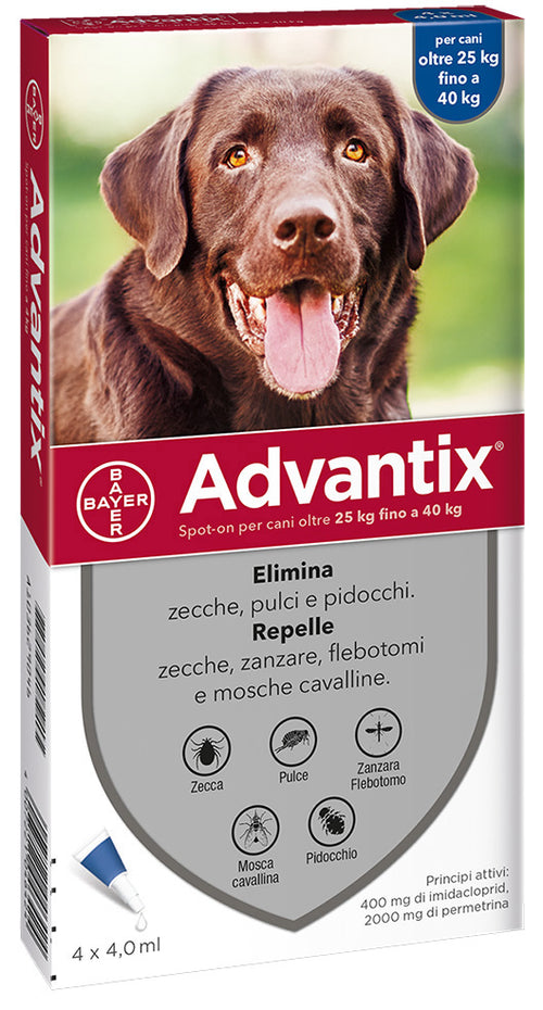 Bayer Advantix Spot On 4 Pipette Cani 25-40 Kg- Bayer- 1,0 Confezione