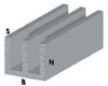 Profilo Argento H.100 Cm Canalino Uu 16X 7X1 Mm- Arcansas- 5,0 Pz