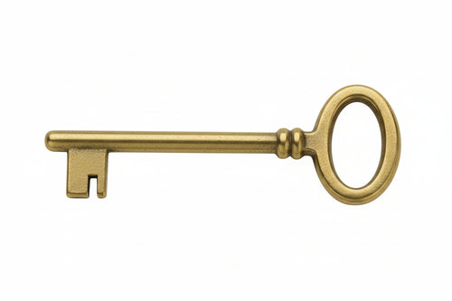 Chiave Classica Ottone Lucido Per Porte- Benini- 12,0 Pz