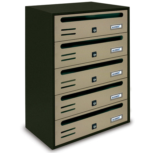 Cassetta Postale Alubox Cubo/R 5 38,5X25X53 Sabbia- 1,0 Pz