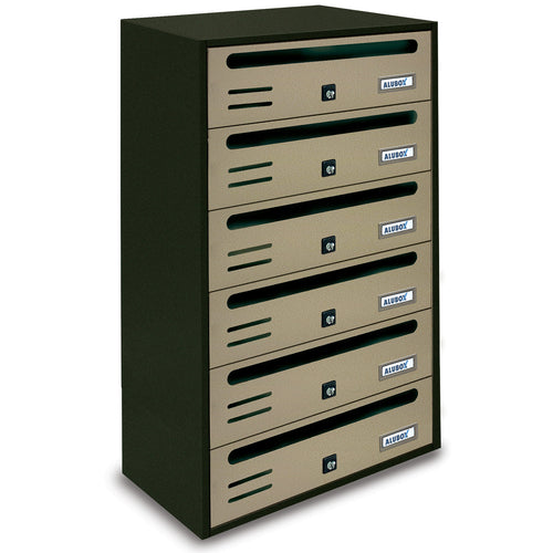 Cassetta Postale Alubox Cubo/R 6 38,5X25X63 Sabbia- 1,0 Pz