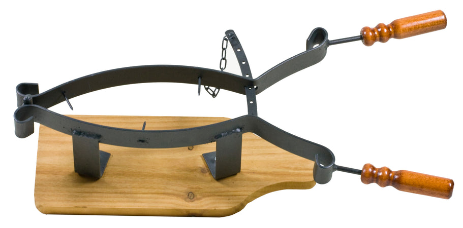 Porta Prosciutto Acciaio Su Base Legno E Cernier- 1,0 Pz