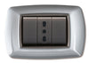 Placca Life Living Plast Alluminio Chiaro 3P- Elettrocanali- 10,0 Pz