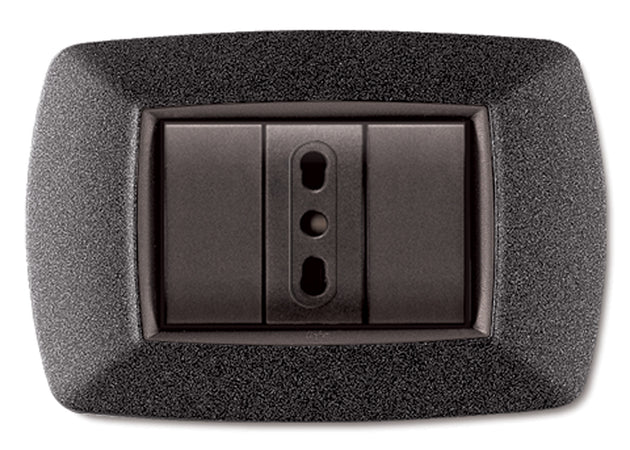 Placca Life Living Plast Grigio Notte Vulcan 3P- Elettrocanali- 10,0 Pz