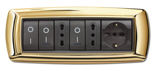 Placca Life Living Plast Oro 7P- Elettrocanali- 1,0 Pz