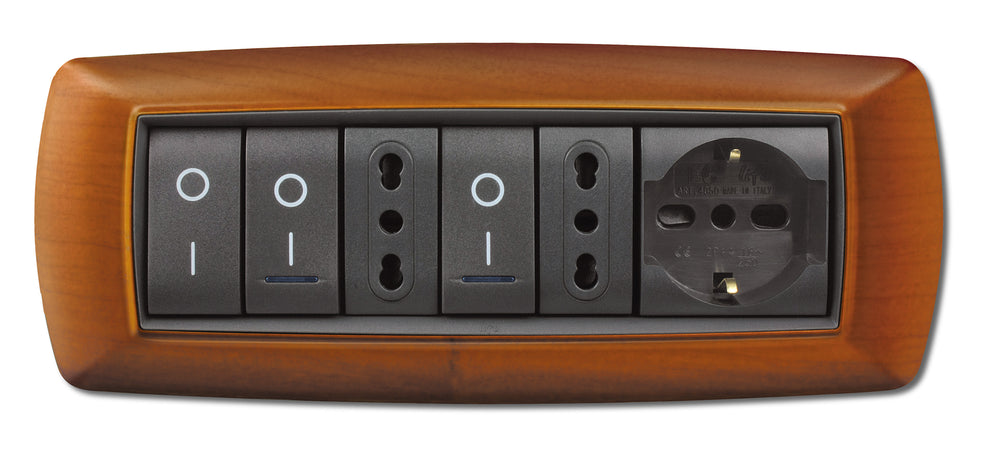 Placca Life Living Plast Legno Chiaro 7P- Elettrocanali- 1,0 Pz