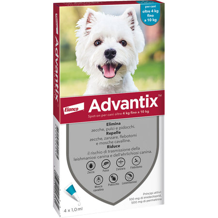 Bayer Advantix Spot On 6 Pipette Cani 4-10 Kg- 1,0 Pz