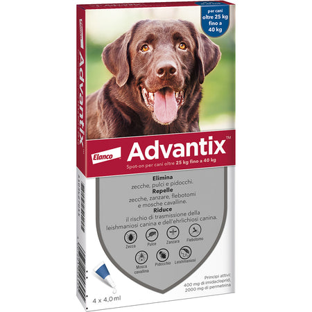 Bayer Advantix Spot On 6 Pipette Cani 25-40 Kg- 1,0 Pz