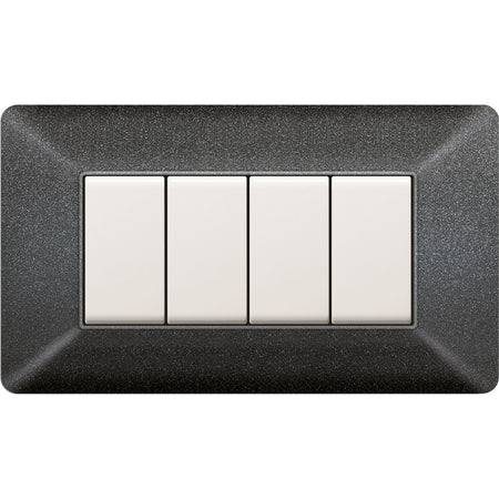 Placca Easy Matix Grigio Notte 4P- 1,0 Pz