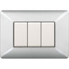 Placca Easy Matix Alluminio Chiaro 3P- 10,0 Pz